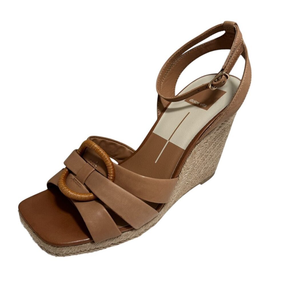 DOLCE VITA MAZE WOMENS WOVEN ANKLE‎ STRAP WEDGE SANDALS 9.5